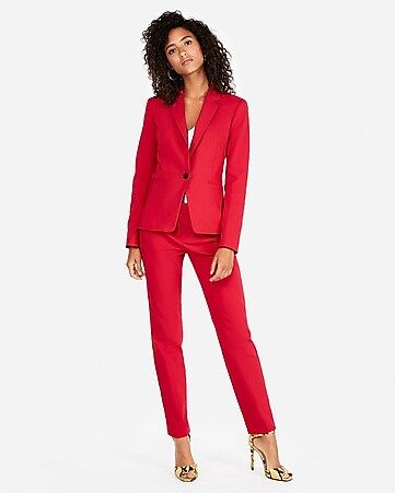 Red Ankle Columnist Pant Suit | Express