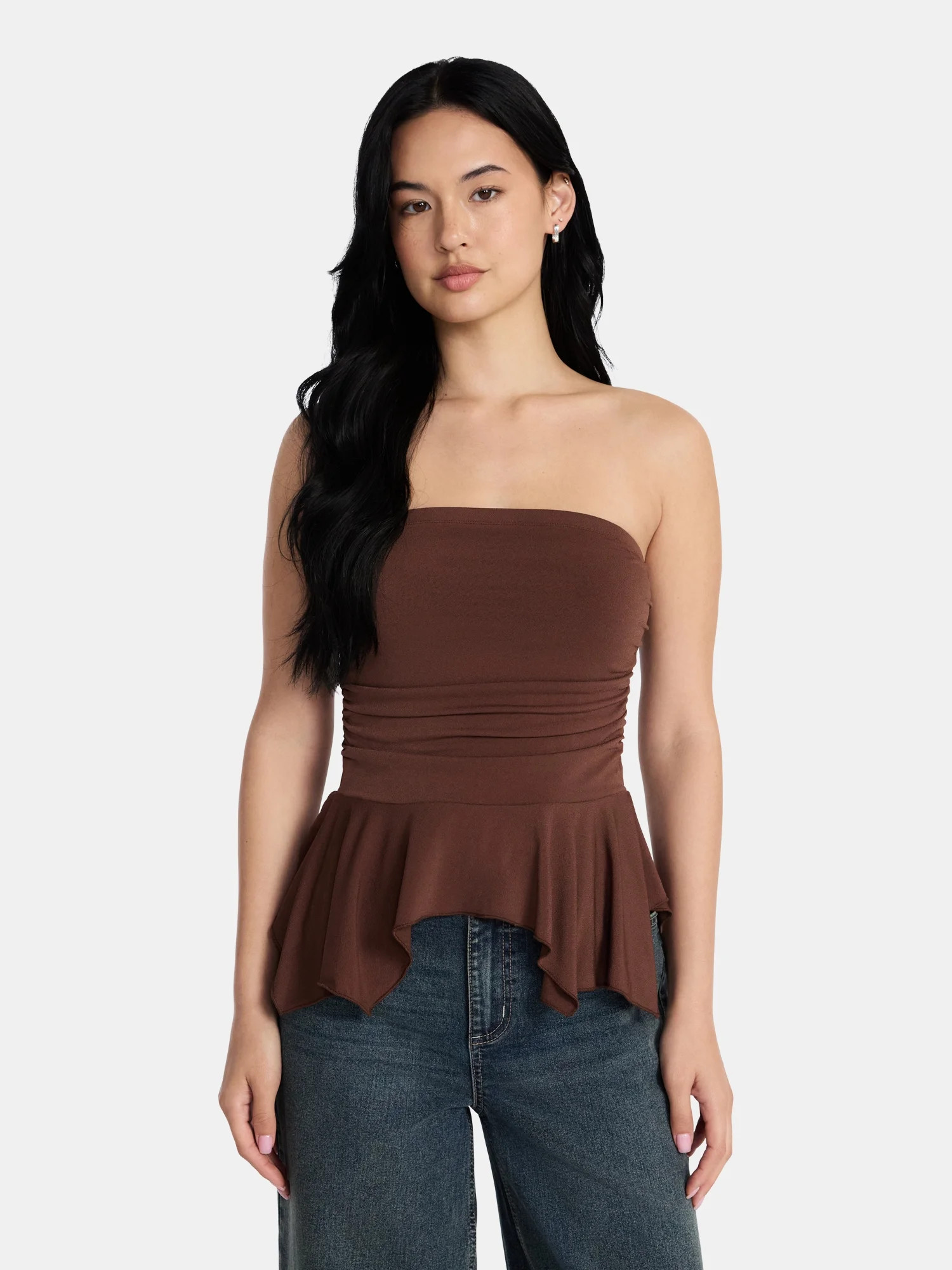 Madden NYC Women’s Peplum Tube Top, Sizes XXS-XXL | Walmart (US)