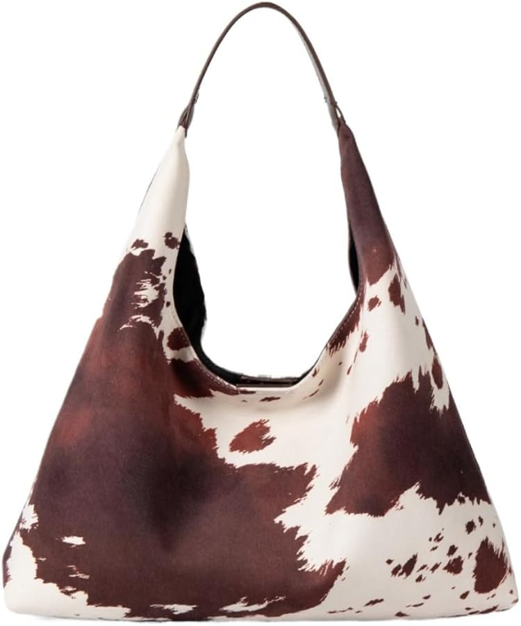 Cow Print Purse Suede Brown Large Capacity Cow Hobo Tote Bags Leopard Fall Purse Women Shopper Ba... | Amazon (CA)