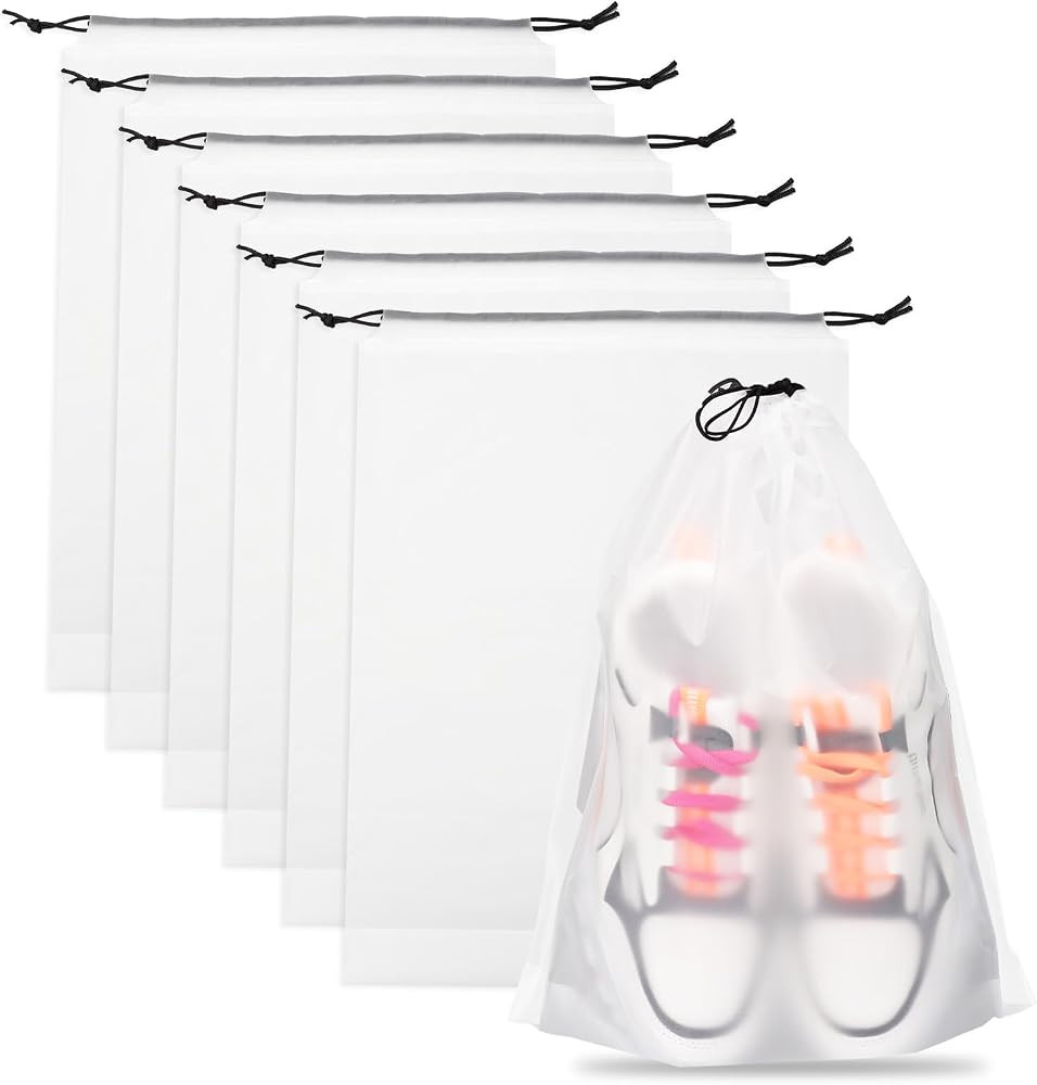 Teskyer Shoe Bags for Travel, Waterproof Drawstring Shoe Bags, 6 Pack | Amazon (US)
