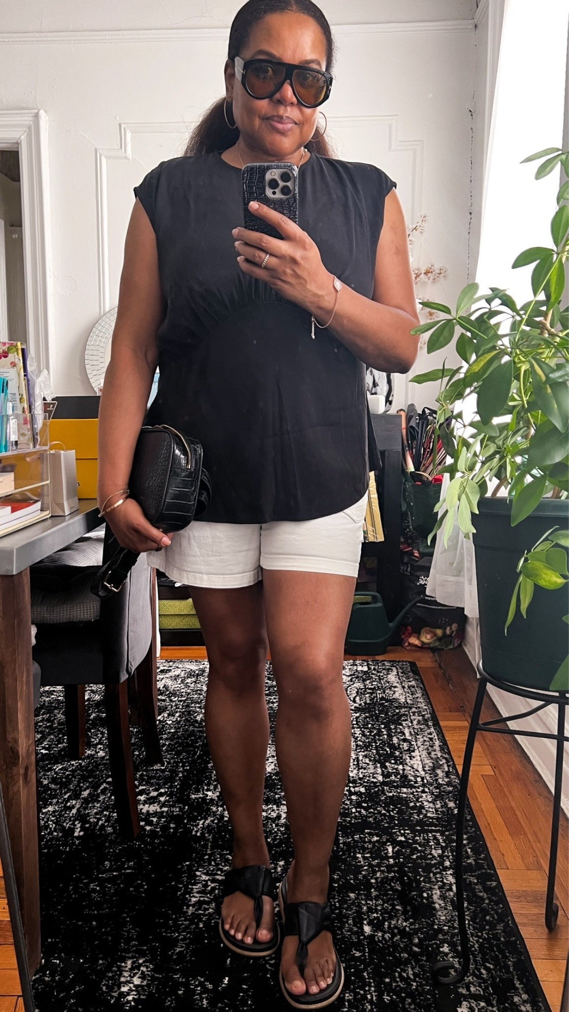 Summer Outfit Over 40. Black and white is always classic and chic. The combo adds a crisp edge to hot summer days. #ltkseasonal #ltksalealert

#LTKootd #LTKMidsize #LTKOver40
