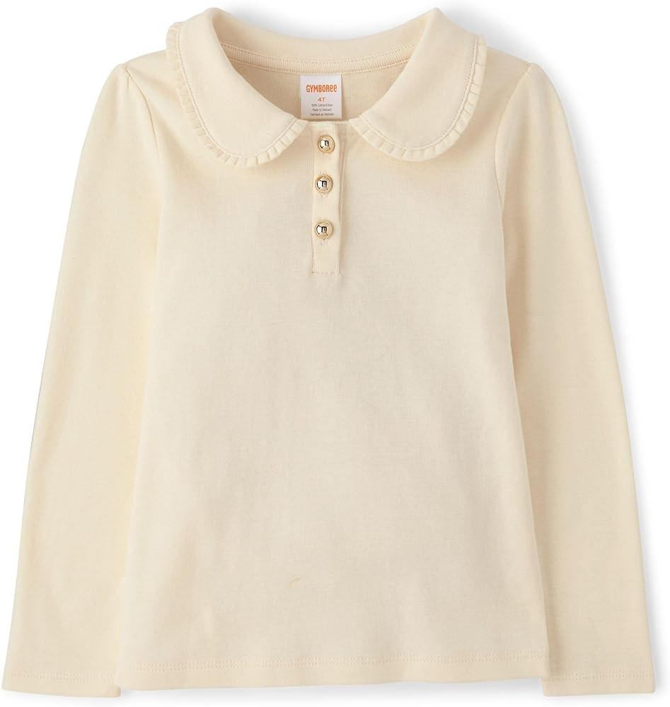 Gymboree Girls' and Toddler Long Sleeve Peter Pan Collar Top | Amazon (US)