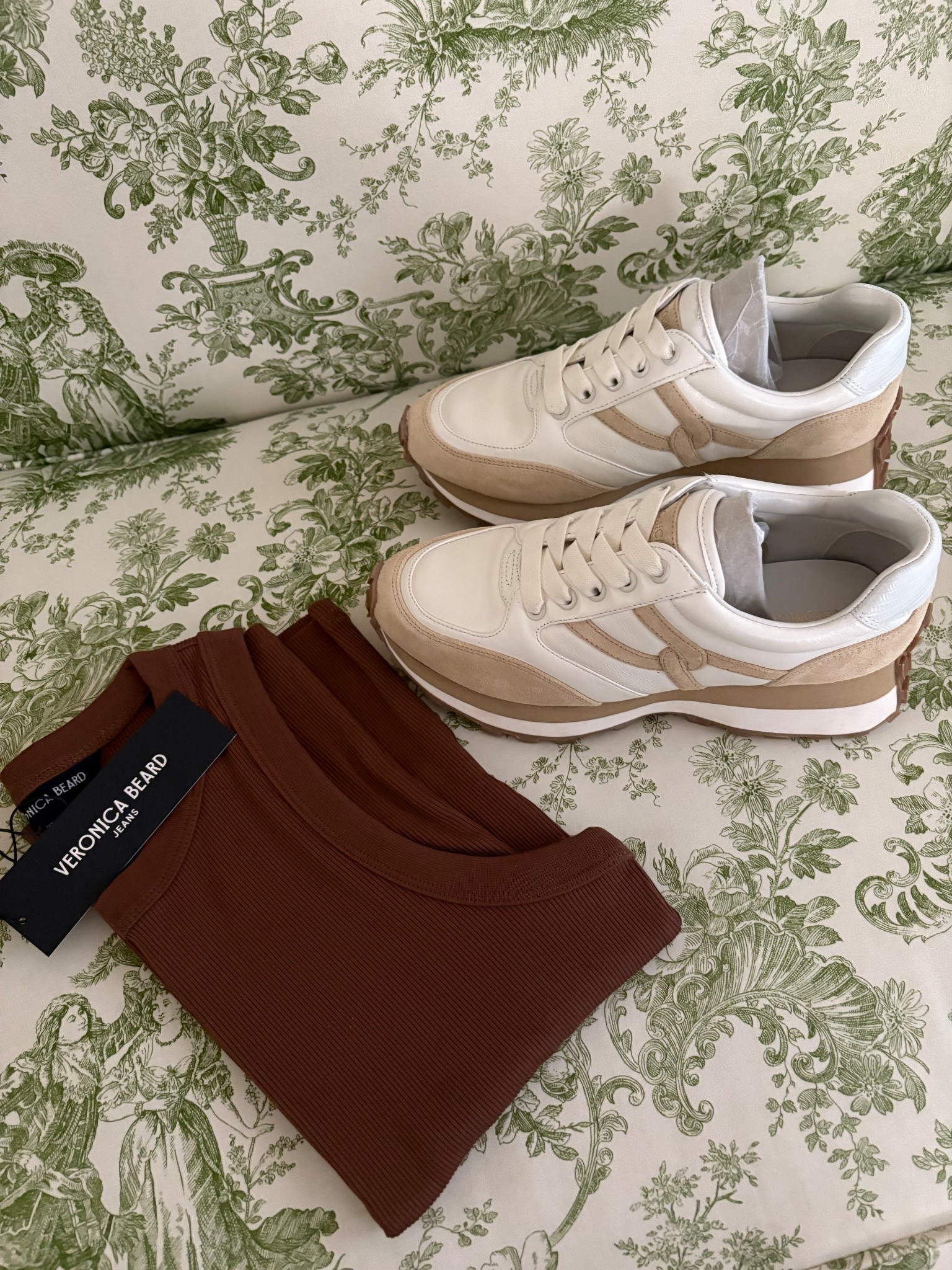 Slip on trainers!  And I’m loving this brown tank paired with ivory.  I’ve been wearing these jeans for months. Love the wide leg and these are my everyday earrings. #springstyle #veronicabeard #simpleandchic #minimalist #loft 

#LTKActive #LTKSeasonal #LTKStyleTip