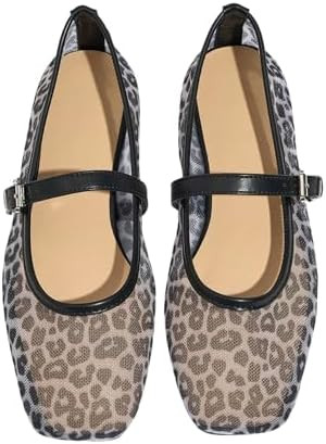 Milumia Summer Leopard Mesh Ballet Flats for Women Comfortable Dressy Work | Summer Shoes,Cute Ba... | Amazon (US)