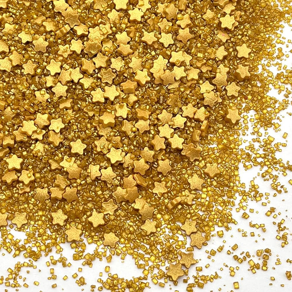 Sprinkles | 8 oz | Gold sugars | Manvscakes | Star sugar | Amazon (US)