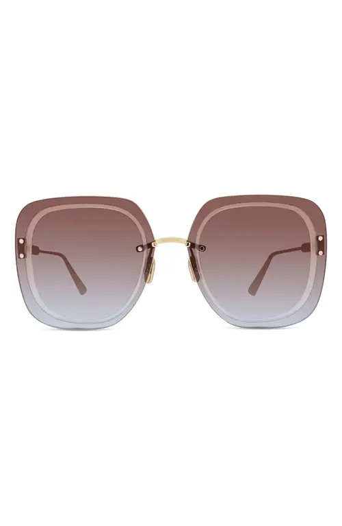UltraDior SU 65mm Oversize Square Sunglasses in Gold/Dark Brown at Nordstrom | Nordstrom