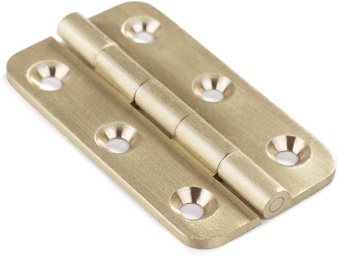 Keenkee 4 PCS Brushed Solid Brass Butt Hinges 2 Inch for Cabinet Doors, Trunks, Wood, Chest Lid, ... | Amazon (US)