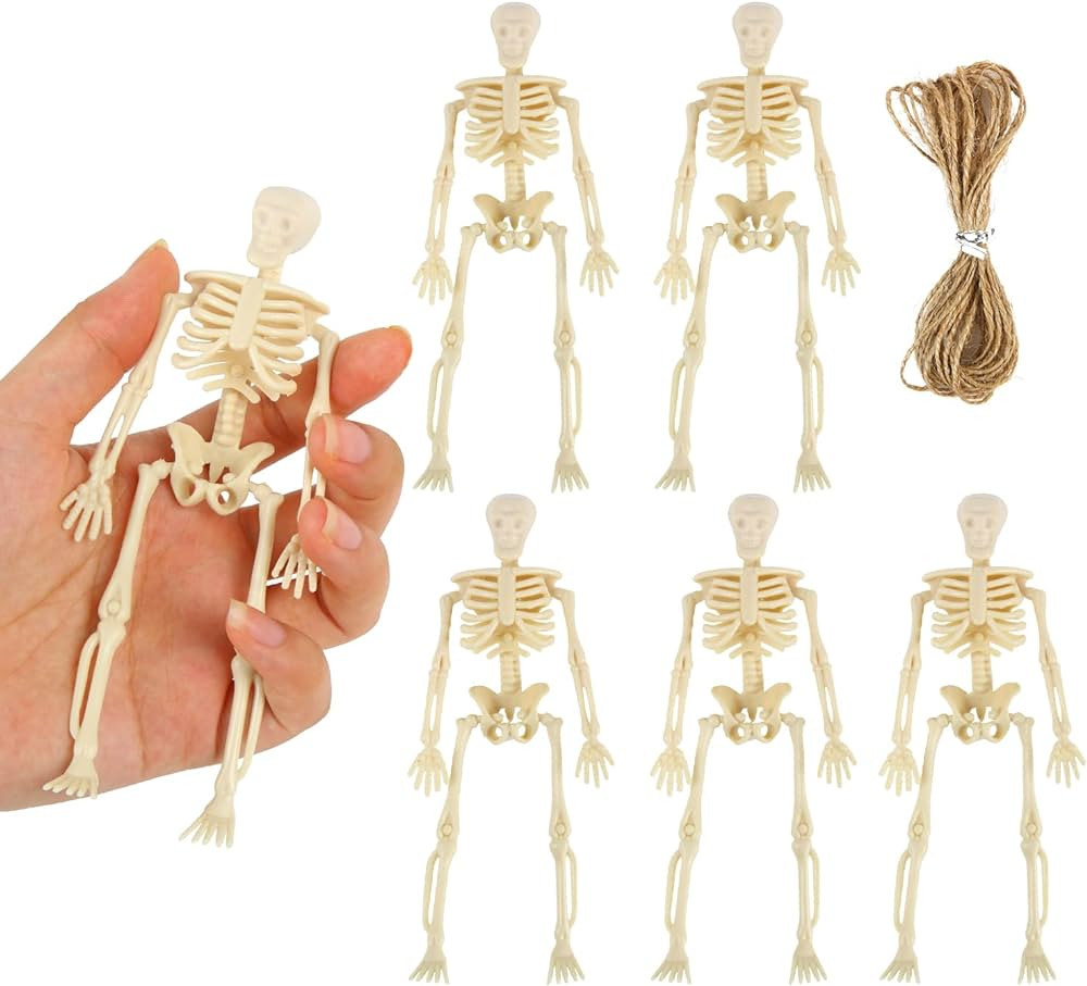 FINGOOO Skeletons for Halloween Decor, 6 Piece Mini Seleton Figurines 6” Small Skeleton Hallowe... | Amazon (US)
