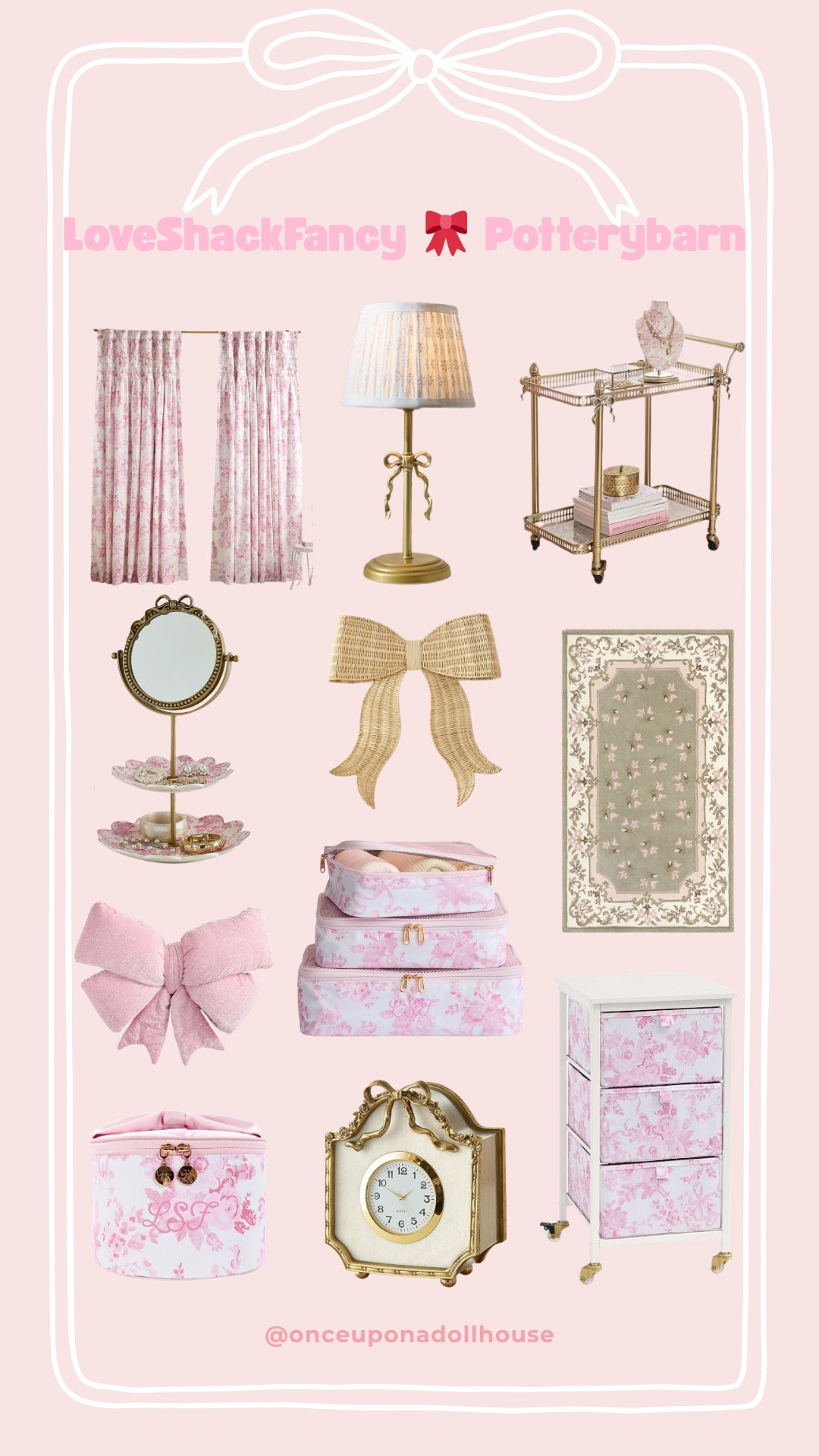 LoveShackFancy 🎀 Potterybarn! 

Curtain, pillows, packing cube set, tired jewelry display, storage cart, clock, rug

#LTKHoliday #LTKHome #LTKSeasonal