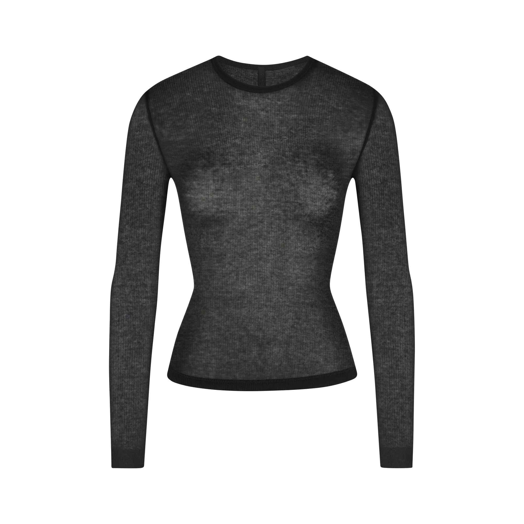 SHEER RIB LONG SLEEVE TOP | SOOT | SKIMS | SKIMS (US)