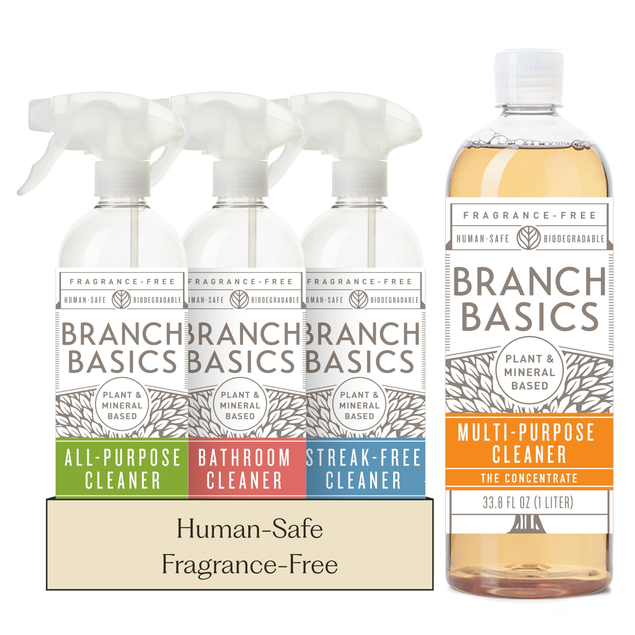 Branch Basics Cleaning Essentials Kit: All Purpose, Glass and Bathroom Cleaner - Concentrate (33.... | Amazon (US)