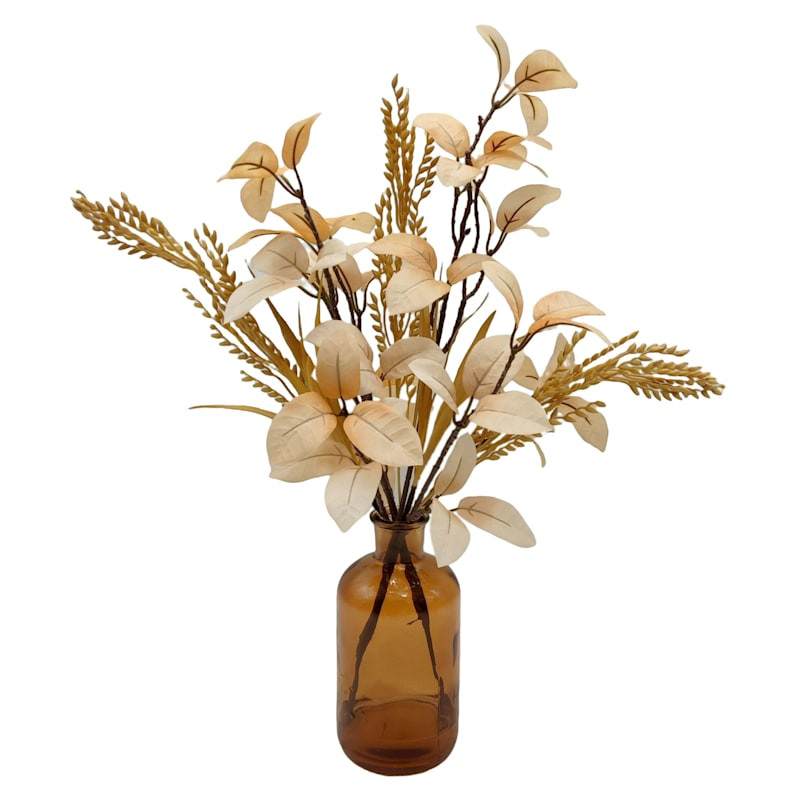 Fall Leaf Arrangement in Glass Vase, 20" | At Home