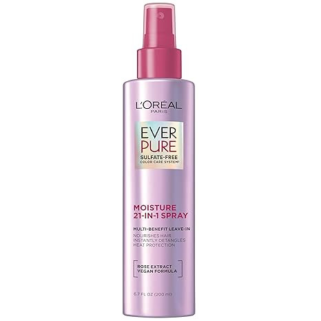 L'Oreal Paris 21-in-1 Leave In Conditioner Spray, Sulfate Free, Vegan, EverPure 6.8 fl oz | Amazon (US)