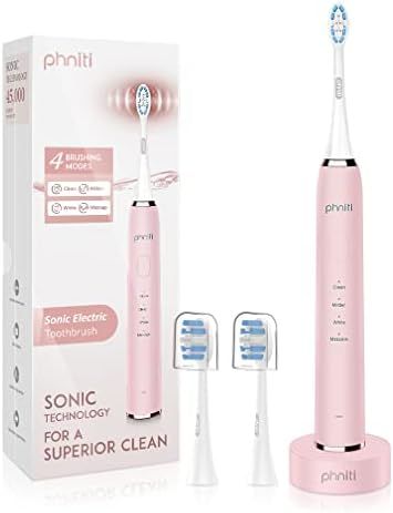 Sonic Electric Toothbrush, USB Rechargeable Toothbrush, 2 Mins Smart Timer 4 Brushing Modes with ... | Amazon (UK)