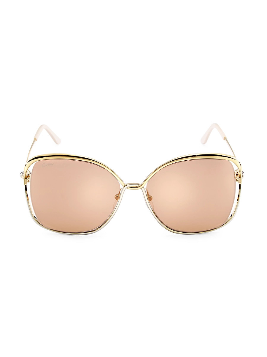 Women's 61MM Square Sunglasses - Gold | Saks Fifth Avenue