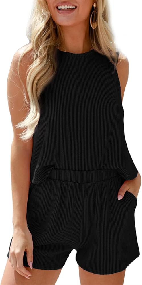 SHEWIN Women's Summer 2 Piece Outfits Shorts Sets Matching Set Loungewear 2025 | Amazon (US)