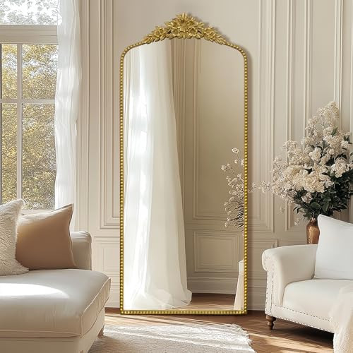 CASOLLY Gold Antique Full Length Mirror, 75"x30" Traditional Elegant Floor Vintage Mirror with Ornate Matel Frame, Baroque Inspired Home Decor for Bedroom/Living Room/Hallway | Amazon (US)