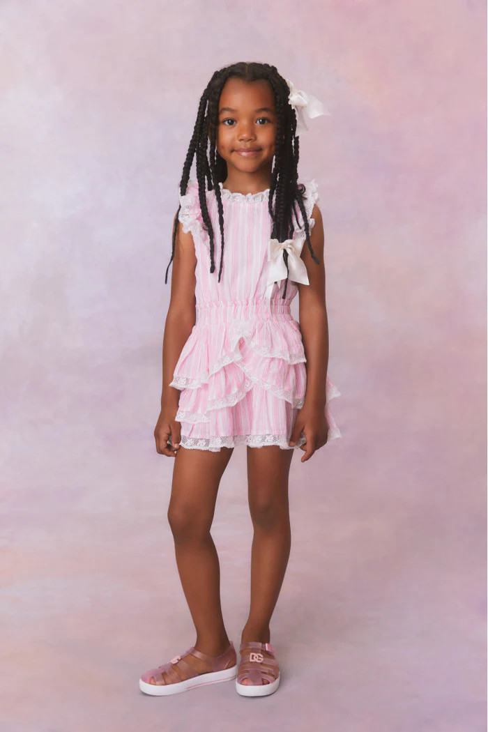 Girls Janelly Cotton Stripe Dress | LoveShackFancy