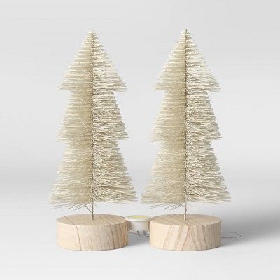 LED 2pk Christmas Tiered Bottle Brush Trees - Threshold™ | Target