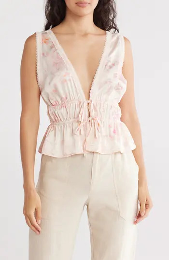 Lace Trim Tie Front Tank Top | Nordstrom Rack