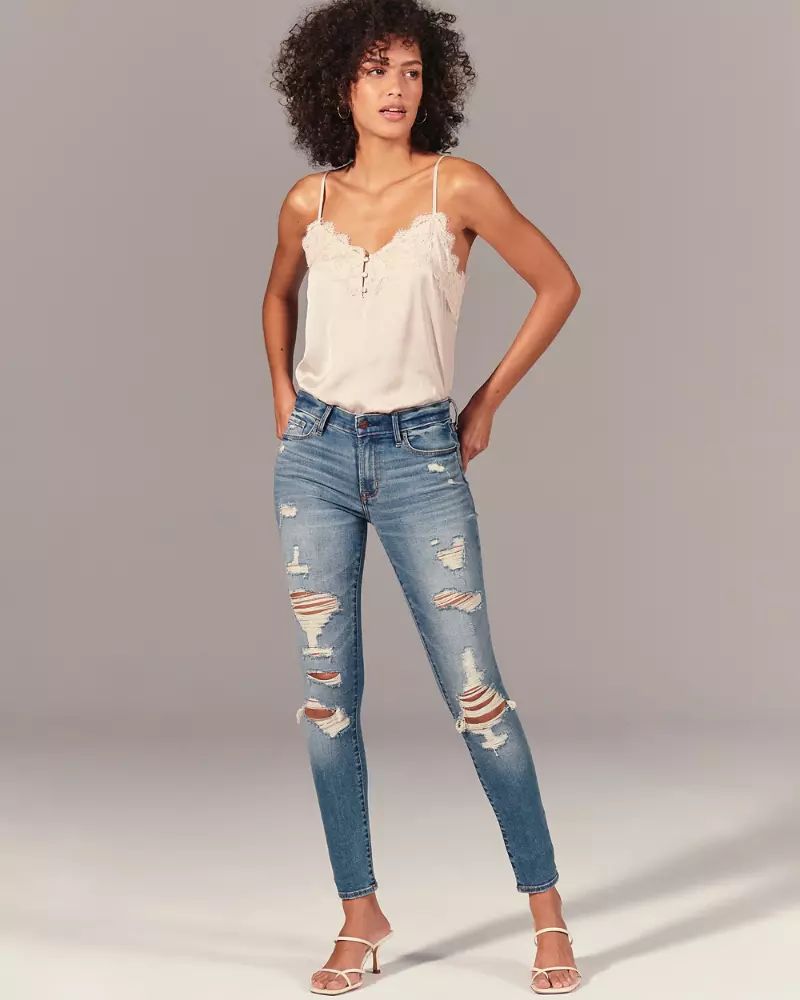 Mid Rise Super Skinny Jeans | Abercrombie & Fitch (US)