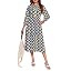 Wenrine Womens Boho Midi Dress Long Sleeve Casual Color Block Beach Button Down Shirt Dress | Amazon (US)