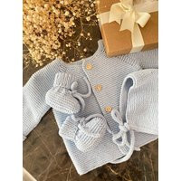 Newborn Baby Coming Homeoutfit, Knitted Clothes, Hat & Booties, Hand Hospital Outfit, Organic Clothes | Etsy (US)