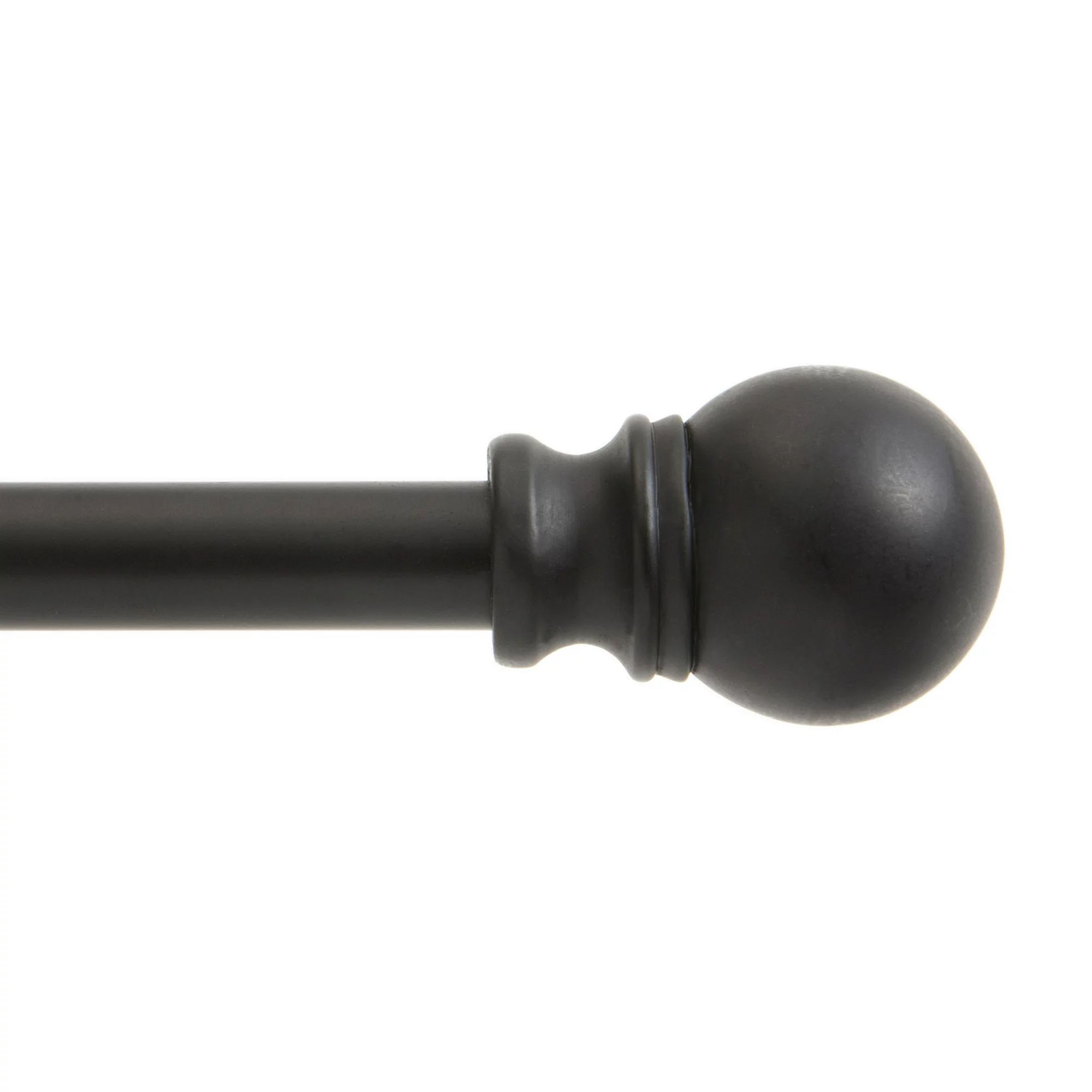 Kenney Davenport 1/2" Petite Cafe Decorative Window Curtain Rod, 28-48", Matte Black | Walmart (US)