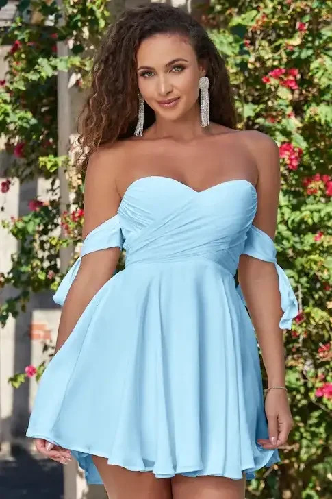 Sophie Mini Dress -Light Blue - | VELVI | Lady Black Tie | Lady Black Tie