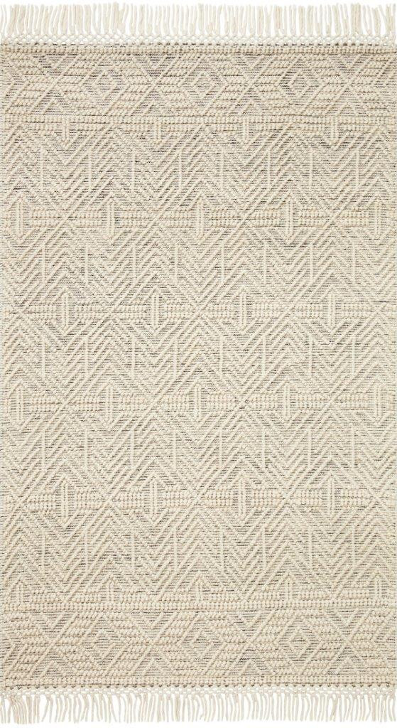 Loloi II Noelle Ivory and Black 18" x 18" Sample Rug NOELNOE-01IVBL160S | 1stopbedrooms