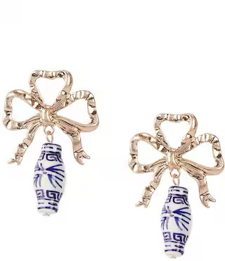 Southern Living Chinoiserie Bead Bow Drop Earrings | Dillard's | Dillard's