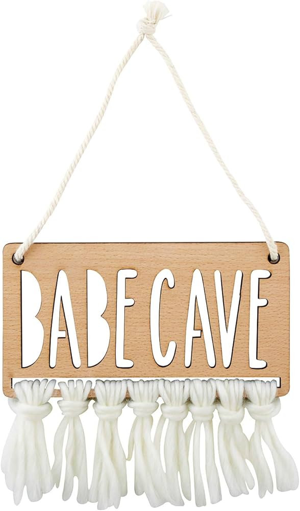 Stephan Baby Hanging Beechwood Nursery Sign Available in 4 Designs, Babe CAVE | Amazon (US)