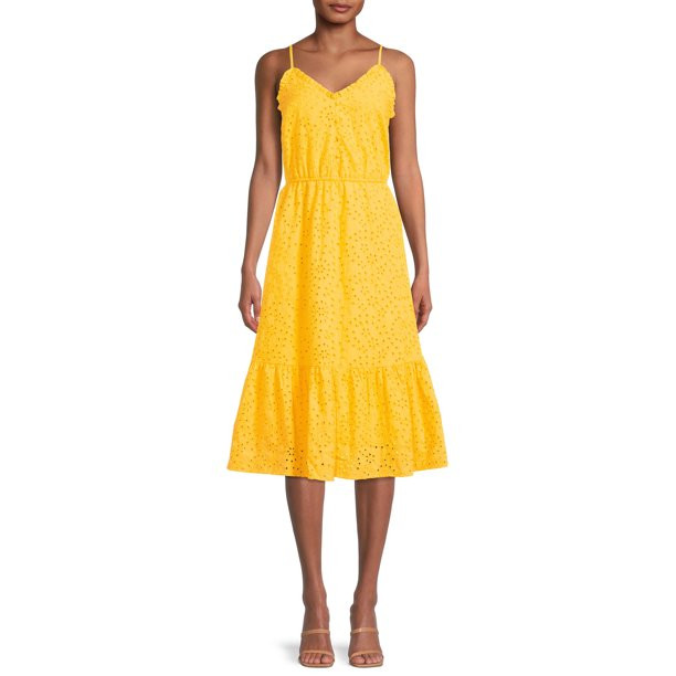 Time and Tru Women’s Tiered Midi Dress, Sizes XS-XXXL | Walmart (US)