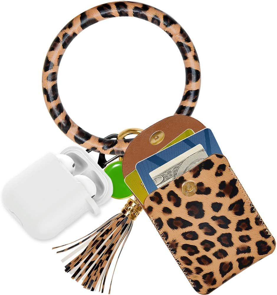 Key Ring Bracelet,Women Wristlet Keychain Round Card Wallet for Women | Amazon (CA)