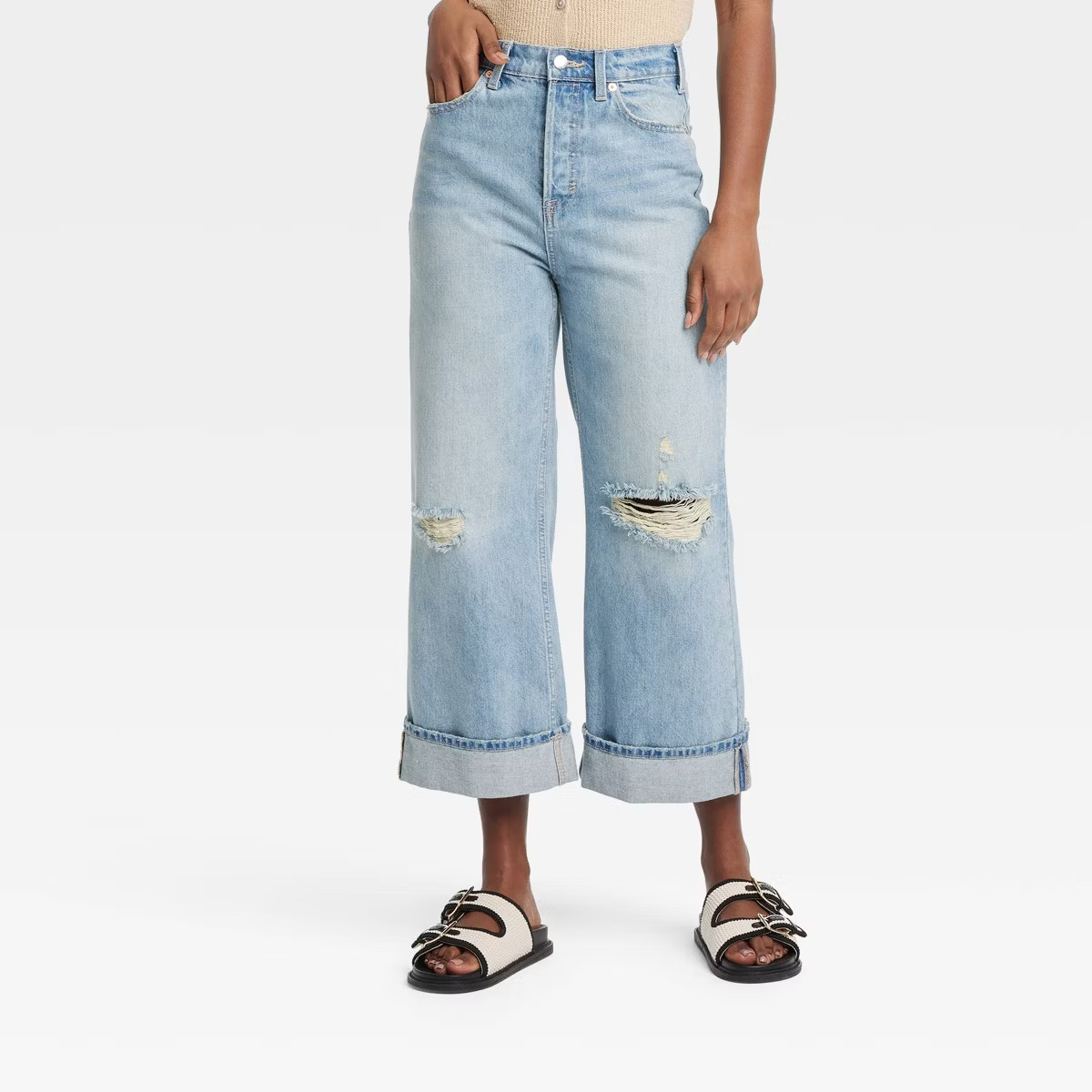 Women's Mid-Rise Cropped Vintage Wide Leg Jeans - Universal Thread™ | Target