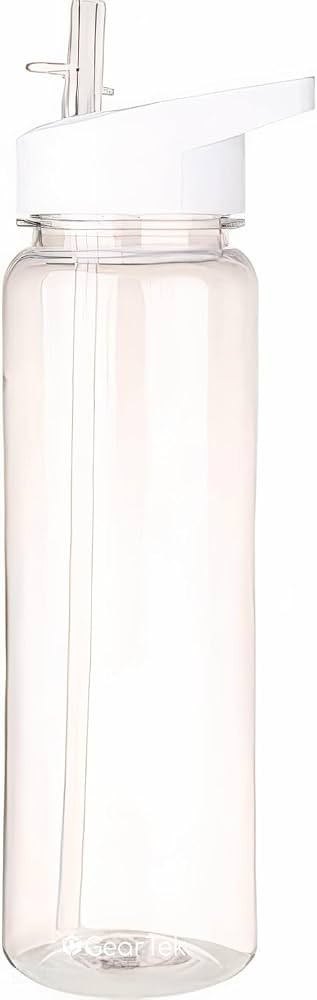 Tritan Clear Water Bottle with Straw | BPA Free 24 oz Sports Water Bottle | Leak Proof Re-Usable ... | Amazon (US)