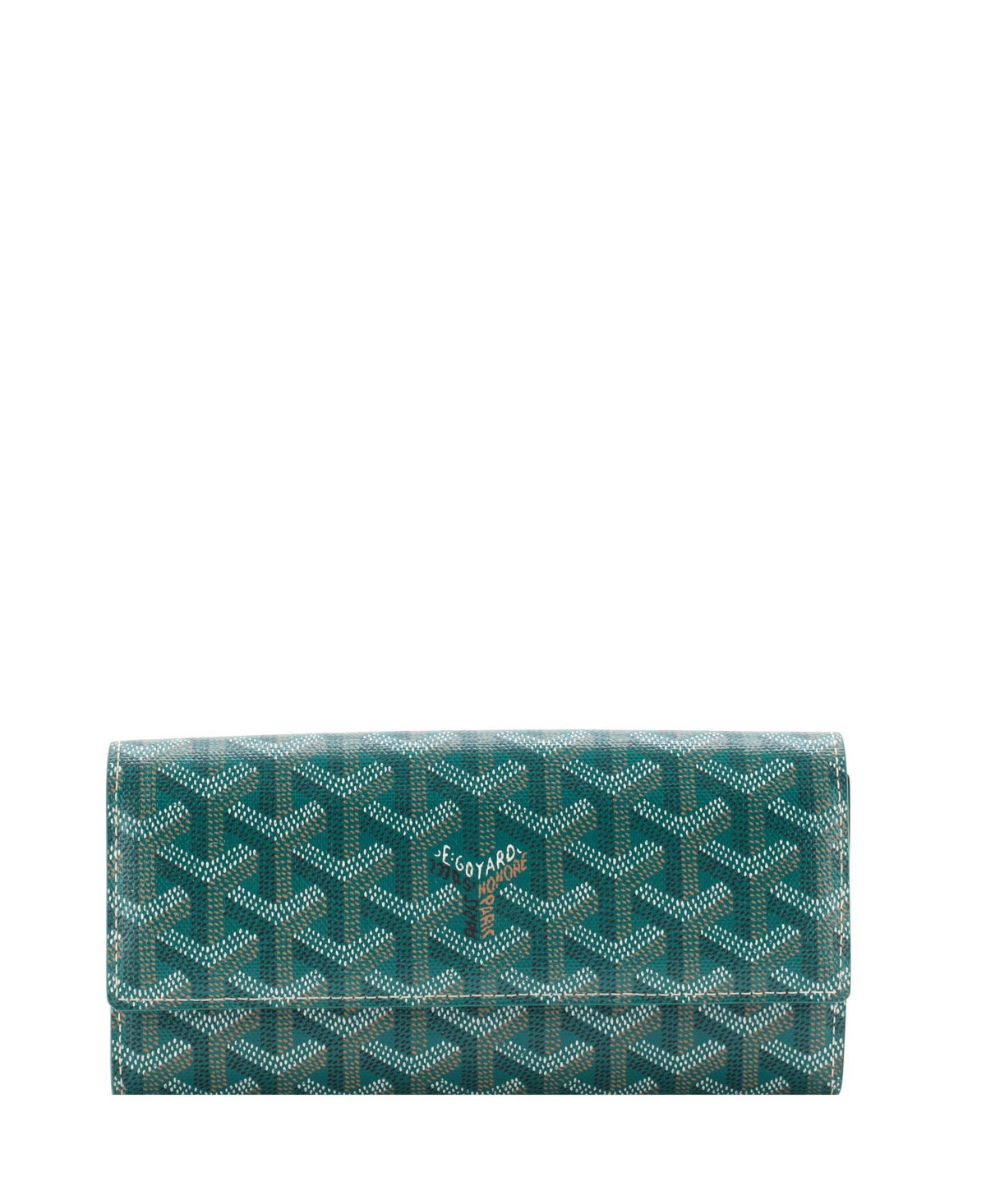 Pre-Owned Goyard Long Varenne Wallet Coated Canvas - Green | Macy's