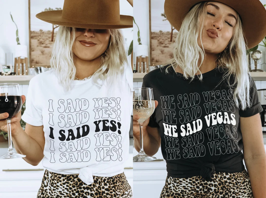 Vegas Bachelorette Shirts, Vegas Bridal Tees, Los Vegas Bachelorette, We Said Vegas, Vegas Brides... | Etsy (US)