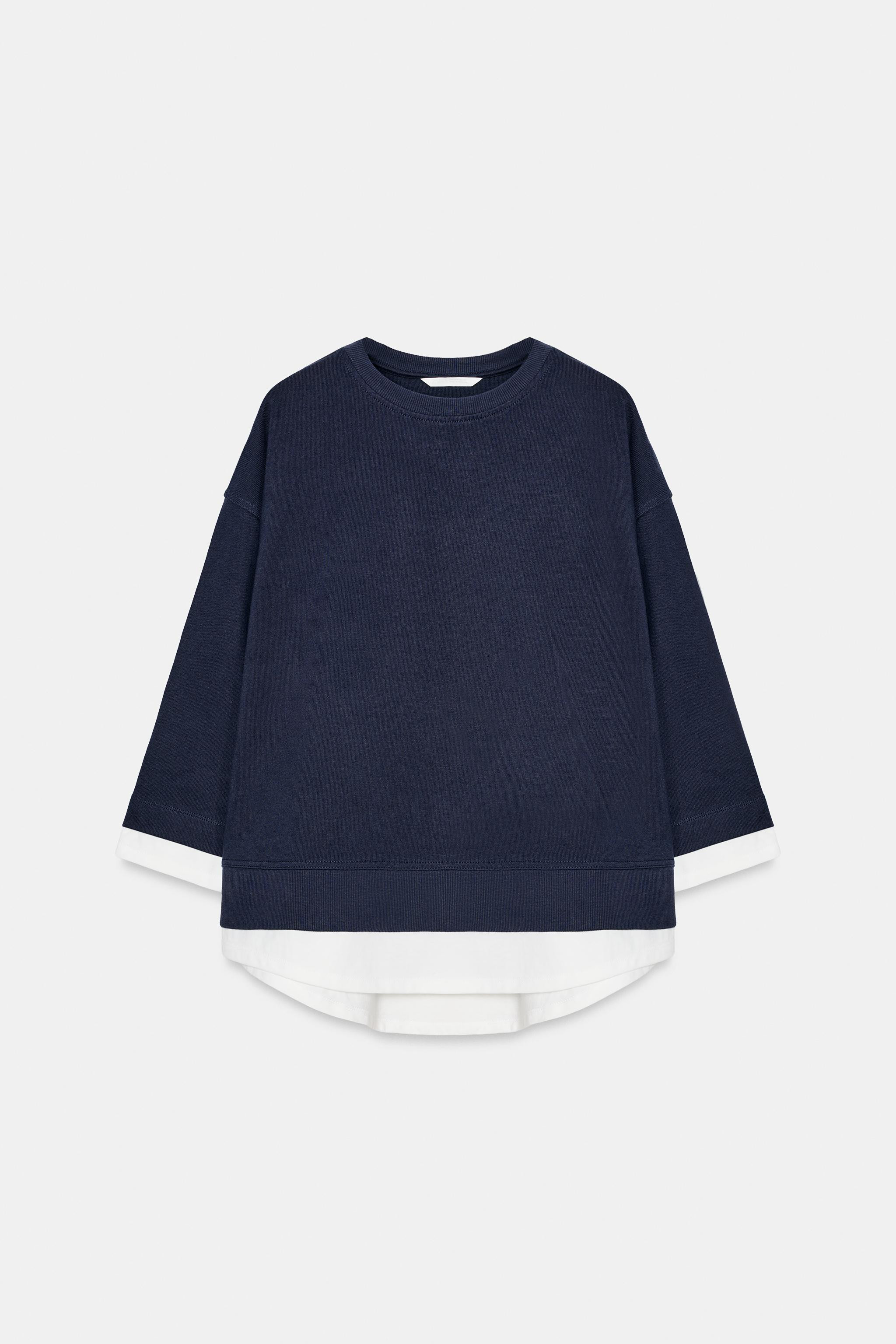 CONTRAST LONG SLEEVE SWEATSHIRT | Zara UK
