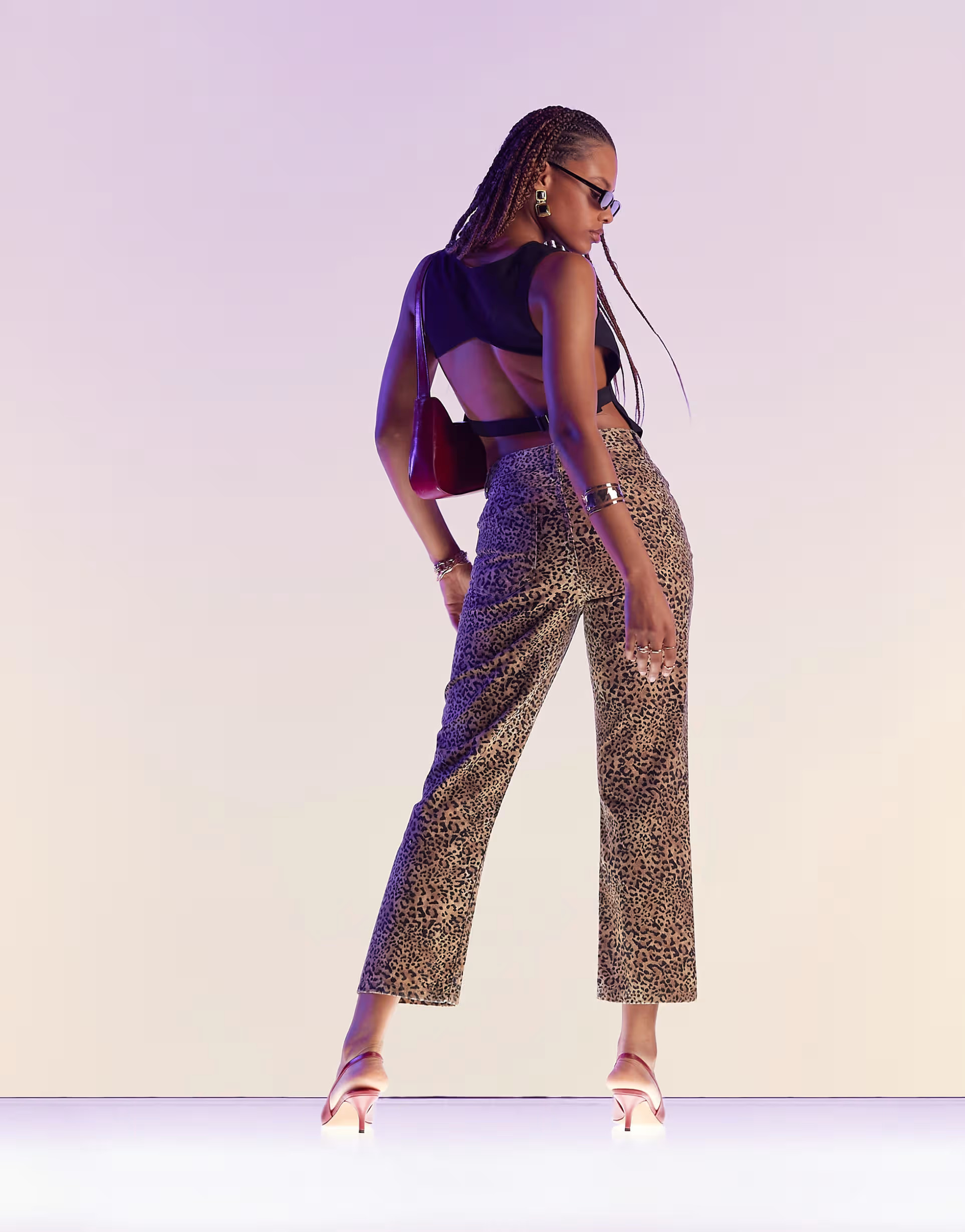 ASOS DESIGN cropped 90s straight jean in leopard print | ASOS (Global)