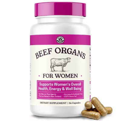 Beef Organ Supplement for Women, Beef Liver, Kidney, Heart & Uterus Tissue, Supports Women's Overall Energy and Health, Left Coast Performance, 60ct | Target
