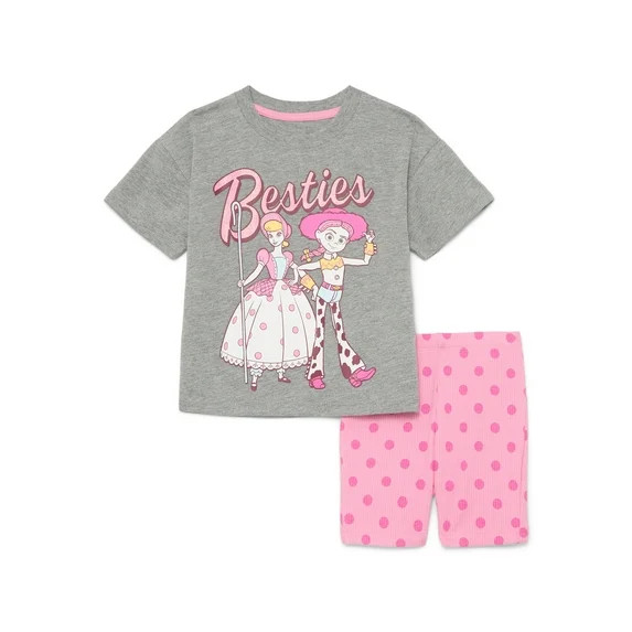 Toy Story Toddler Girls Graphic Tee and Bike Shorts Set, 2-Piece, Sizes 12M-5T | Walmart (US)