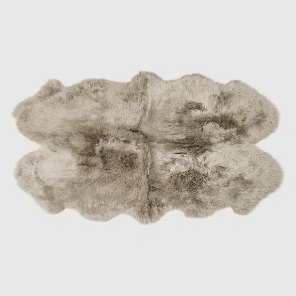 Kashmir Sheepskin Gray/White Rug | Wayfair North America