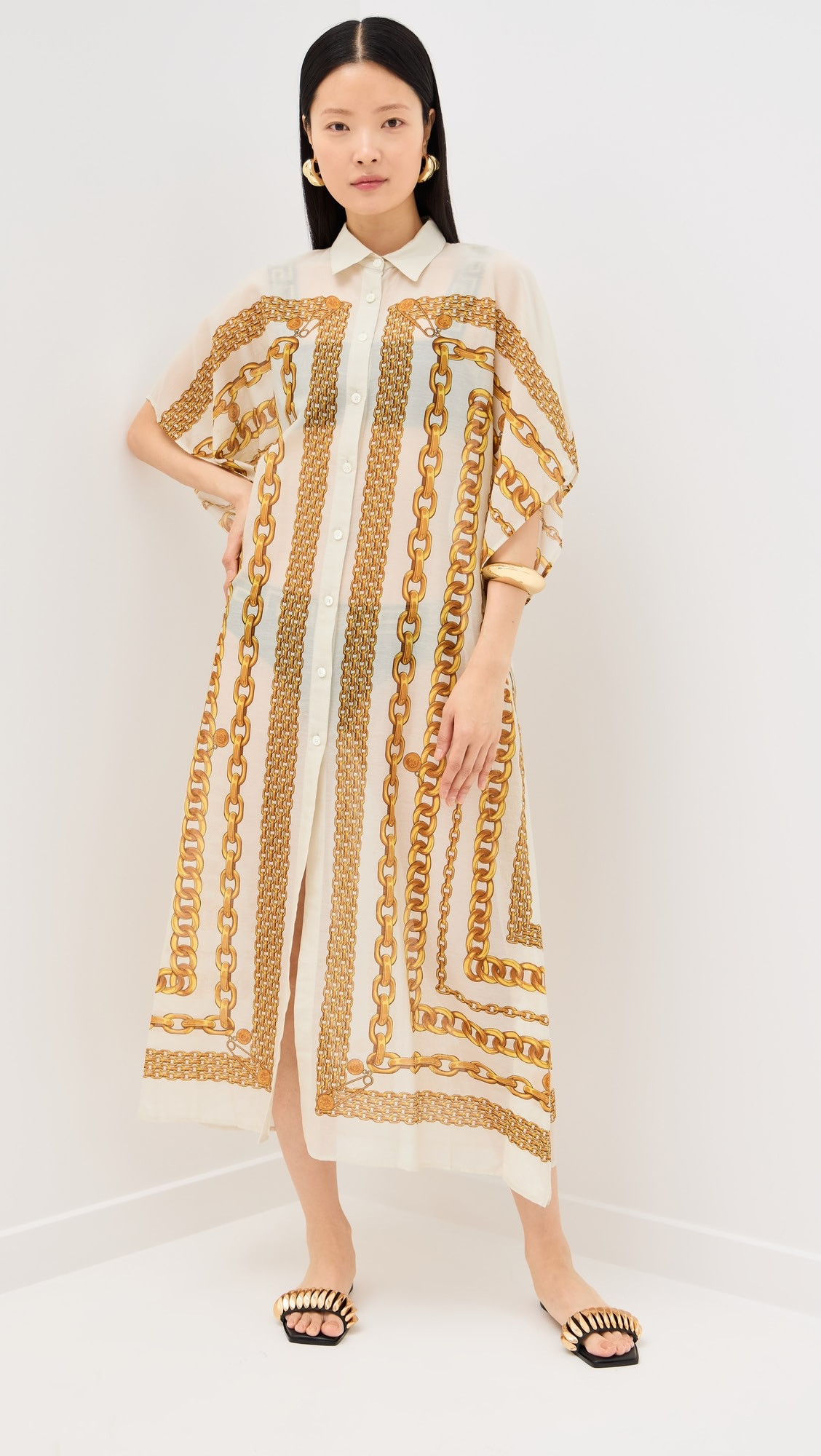 Swim Robe Cotton Silk Voile Versace Treasure Print | Shopbop
