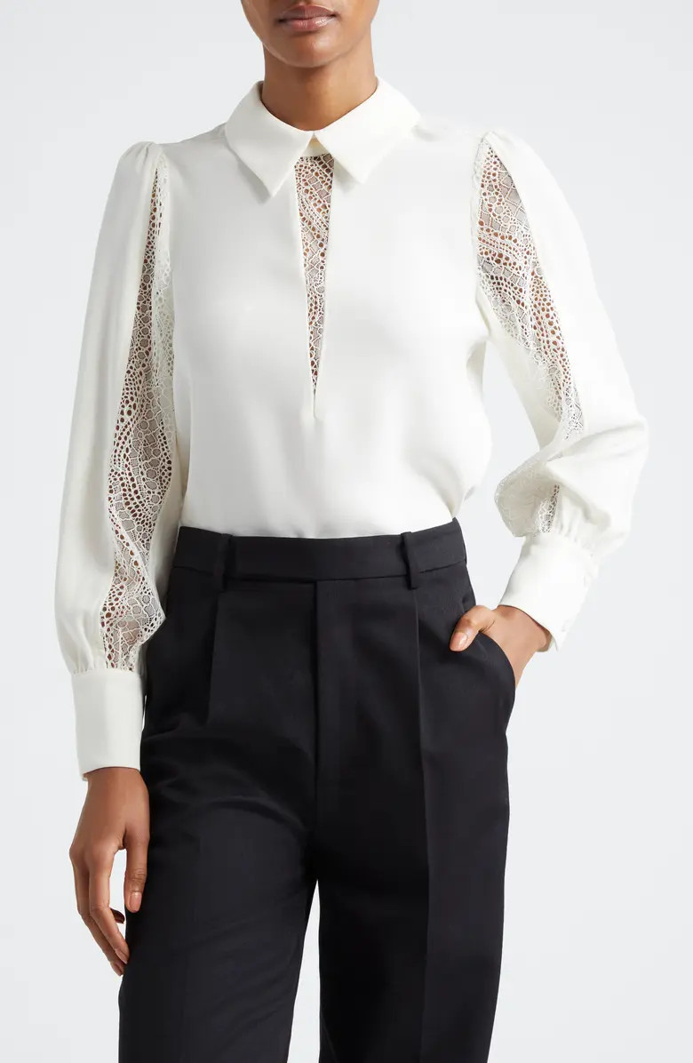 Reiss Renata Lace Trim Shirt | Nordstrom | Nordstrom