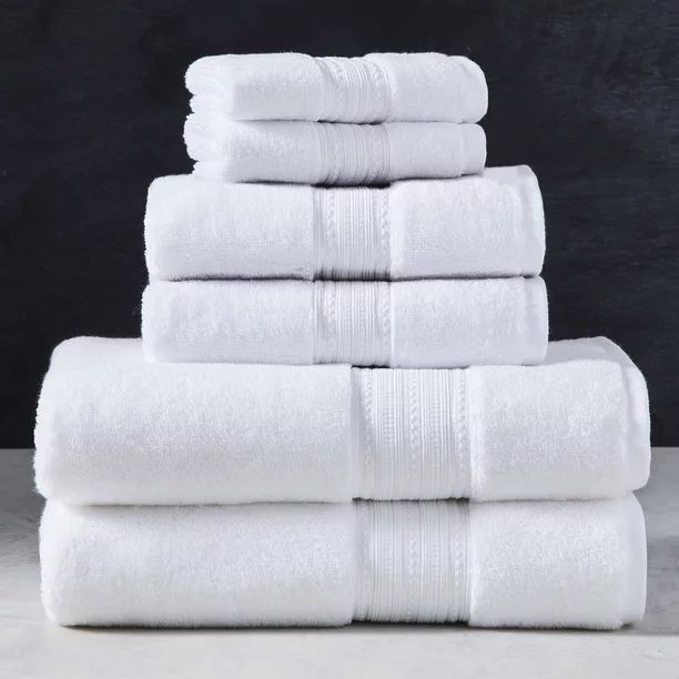 Arctic White Solid 6PC Towel Set, Better Homes & Gardens Signature Soft Collection - Walmart.com | Walmart (US)