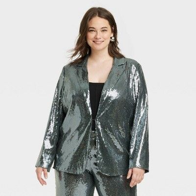 Women's Holiday Sequin Blazer - A New Day™ | Target