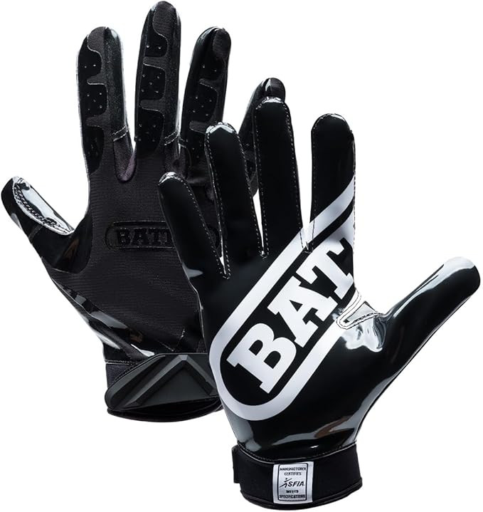 Battle Sports Double Threat Wide Receiver Football Gloves with Ultra Stick Tacky Grip Palm, Secur... | Amazon (US)