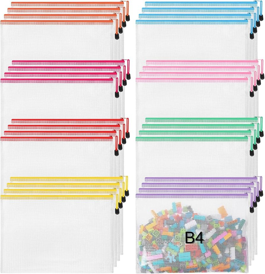 Jetec 32 Pcs Mesh Zipper Bags Toy Storage Bags Bikini Organizer Bags Waterproof Zipper Pouch Reus... | Amazon (US)