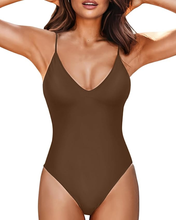 Tempt Me Women Sexy One Piece Swimsuits V Neck Bathing Suit | Amazon (US)